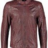 Mens Waxed Leather Cafe Racer Biker Jacket Copper Burgundy Mens Waxed Leather Cafe Racer Biker Jacket Copper Burgundy