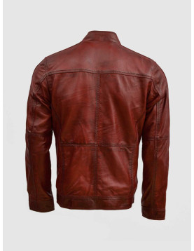 Burgundy Waxed Leather Jacket