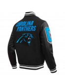 Carolina Panthers Mashup Rib Varsity Wool and Leather Jacket