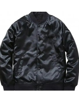 Cha Cha Beat Boy Black Satin Bomber Trendy Jacket