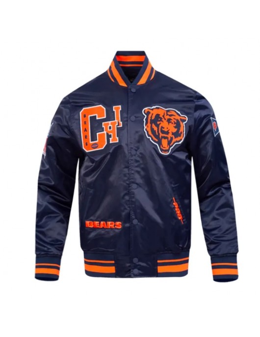 Chicago Bears Best of Classic Rib Satin Jacket Chicago Bears Best of Classic Rib Satin Jacket