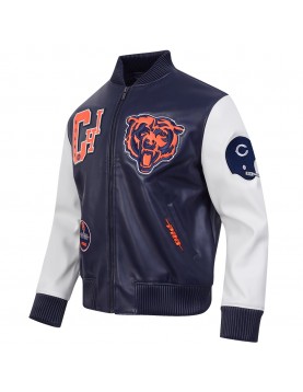 Chicago Bears Best Of Men’s Leather Varsity Jacket Chicago Bears Best Of Men’s Leather Varsity Jacket
