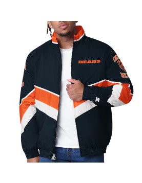 Chicago Bears Captain Navy Varsity Satin Jacket