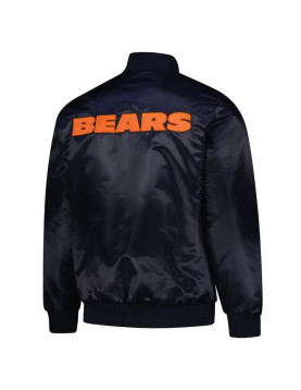 Chicago Bears Exclusive Navy Varsity Satin Jacket