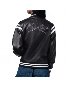 Chicago Bears High Heat Vegan Black Varsity Leather Jacket