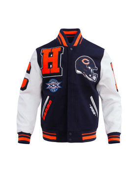 Chicago Bears Mashup Classic Rib Varsity Jacket