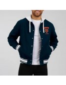 Chicago Bears Navy Hooded Cotton Jacket
