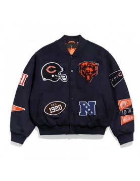 Chicago Bears Navy Varsity Wool Jacket – Pennant Edition