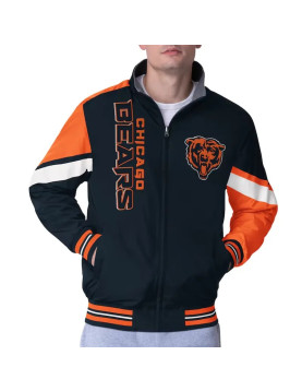 Chicago Bears Strong Arm Navy Full-Zip Jacket