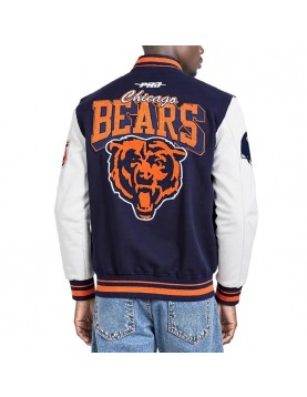 Chicago Bears Team Badge Classic Rib Varsity Jacket