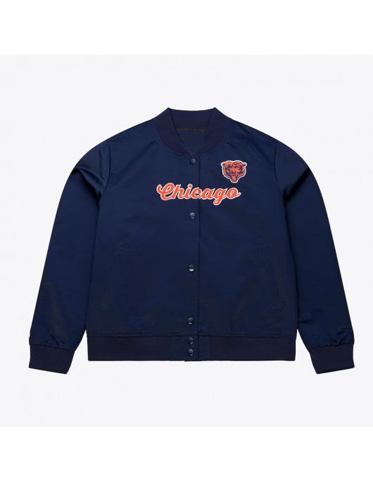 Chicago Bears Vintage Navy Satin Jacket Chicago Bears Vintage Navy Satin Jacket