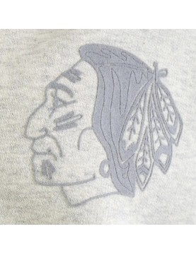 Chicago Blackhawks Leafs Heather Gray Striped Fleece Jacket