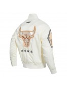 Chicago Bulls 2024/25 City Edition Chenille Cream Satin Jacket