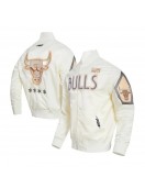 Chicago Bulls 2024/25 City Edition Chenille Cream Satin Jacket