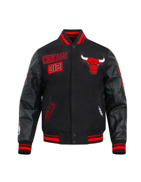 Chicago Bulls Area Code Classic Rib Varsity Jacket
