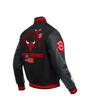 Chicago Bulls Area Code Classic Rib Varsity Jacket