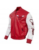 Chicago Bulls City Signature Men's Leather Varsity Jacket