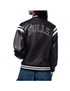 Chicago Bulls High Heat Vegan Black Varsity Leather Jacket