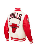 Chicago Bulls Retro Classic Men's Rib Wool Eggshell Red Varsity Jacket