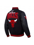Chicago Bulls Team Badge Classic Rib Varsity Jacket