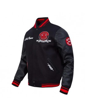 Chicago Bulls Team Badge Classic Rib Varsity Jacket