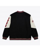 Chicago Bulls Team History Black Vintage Logo Varsity Jacket