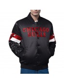 Chicago Bulls Triple Option Full-Snap Varsity Satin Jacket