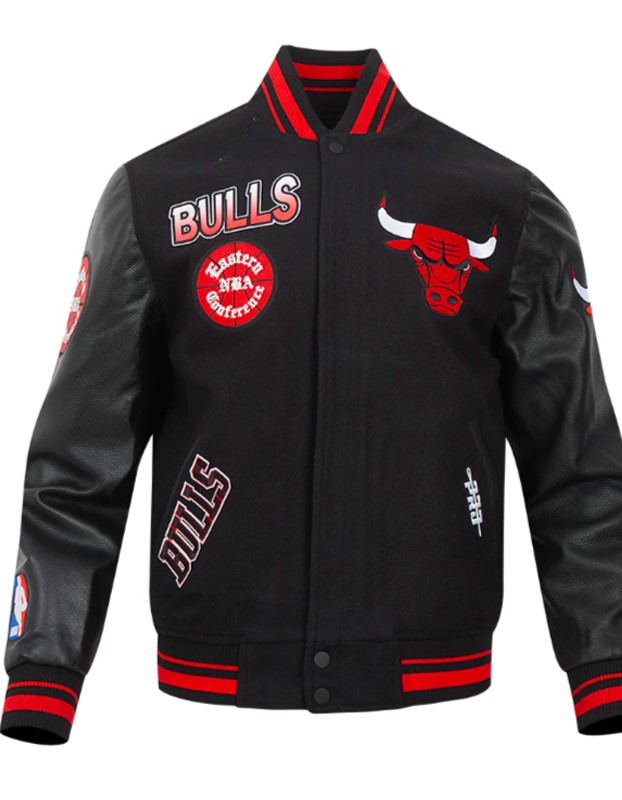 Chicago Bulls Turn It Up Classic Rib Varsity Jacket