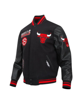 Chicago Bulls Turn It Up Classic Rib Varsity Jacket