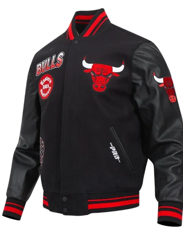 Chicago Bulls Turn It Up Classic Rib Varsity Jacket