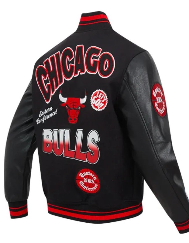 Chicago Bulls Turn It Up Classic Rib Varsity Jacket