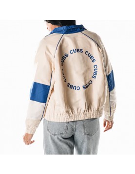 Chicago Cubs Cream Full-Zip Track Jacket