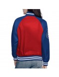 Chicago Cubs Home Run Red/Royal Full-Snap Varsity Satin Jacket