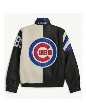Chicago Cubs Retro Full Zip Leather Jacket