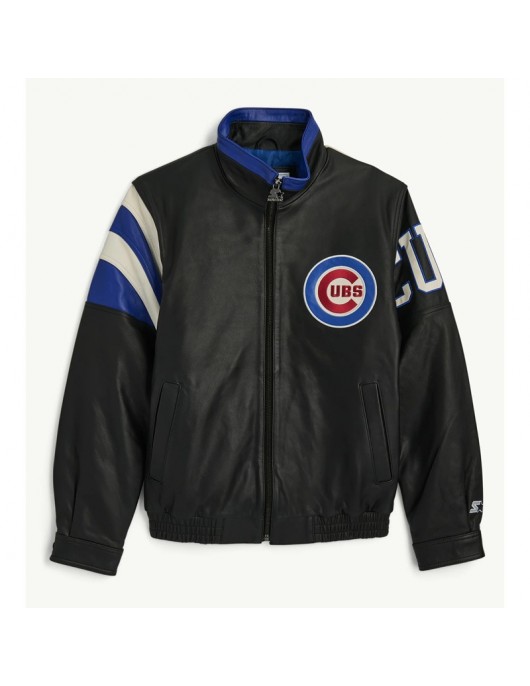 Chicago Cubs Retro Full Zip Leather Jacket