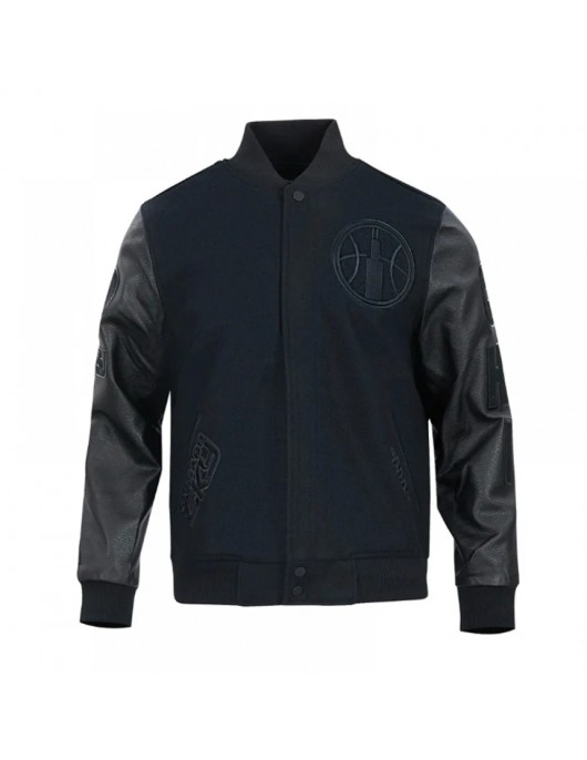 Chicago Sky Triple Black Varsity Jacket Chicago Sky Triple Black Varsity Jacket