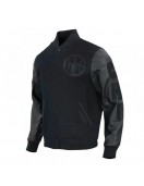 Chicago Sky Triple Black Varsity Jacket Chicago Sky Triple Black Varsity Jacket