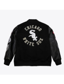 Chicago White Sox Black Out Vintage Logo Varsity Jacket