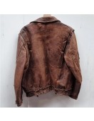 Christoph Waltz Old Guy Film Danny Dolinski Brown Leather Jacket