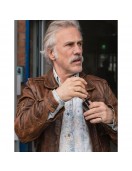 Christoph Waltz Old Guy Film Danny Dolinski Brown Leather Jacket