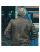 Christoph Waltz Old Guy Film Danny Dolinski Brown Leather Jacket