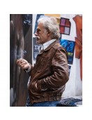 Christoph Waltz Old Guy Film Danny Dolinski Brown Leather Jacket