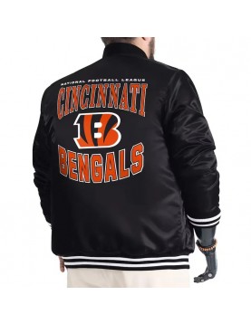 Cincinnati Bengals Adaptive Team Graphic Varsity Satin Jacket