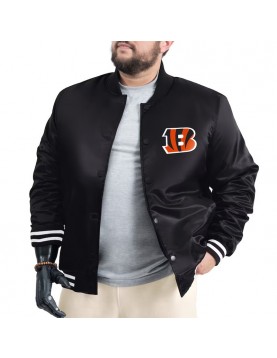 Cincinnati Bengals Adaptive Team Graphic Varsity Satin Jacket
