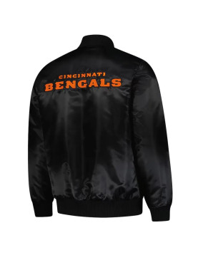 Cincinnati Bengals Exclusive Black Varsity Satin Jacket