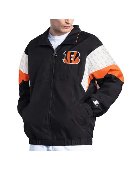 Cincinnati Bengals Yard Line Black Full-Zip Jacket