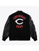 Cincinnati Reds Black Out Vintage Logo Varsity Jacket