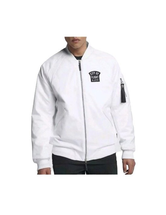 City of Flight AJ23 White Bomber Jacket
