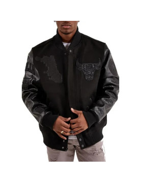 Classic Chicago Bulls Black Varsity Jacket