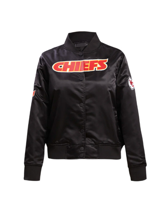 Classic Kansas City Chiefs Black Satin Jacket